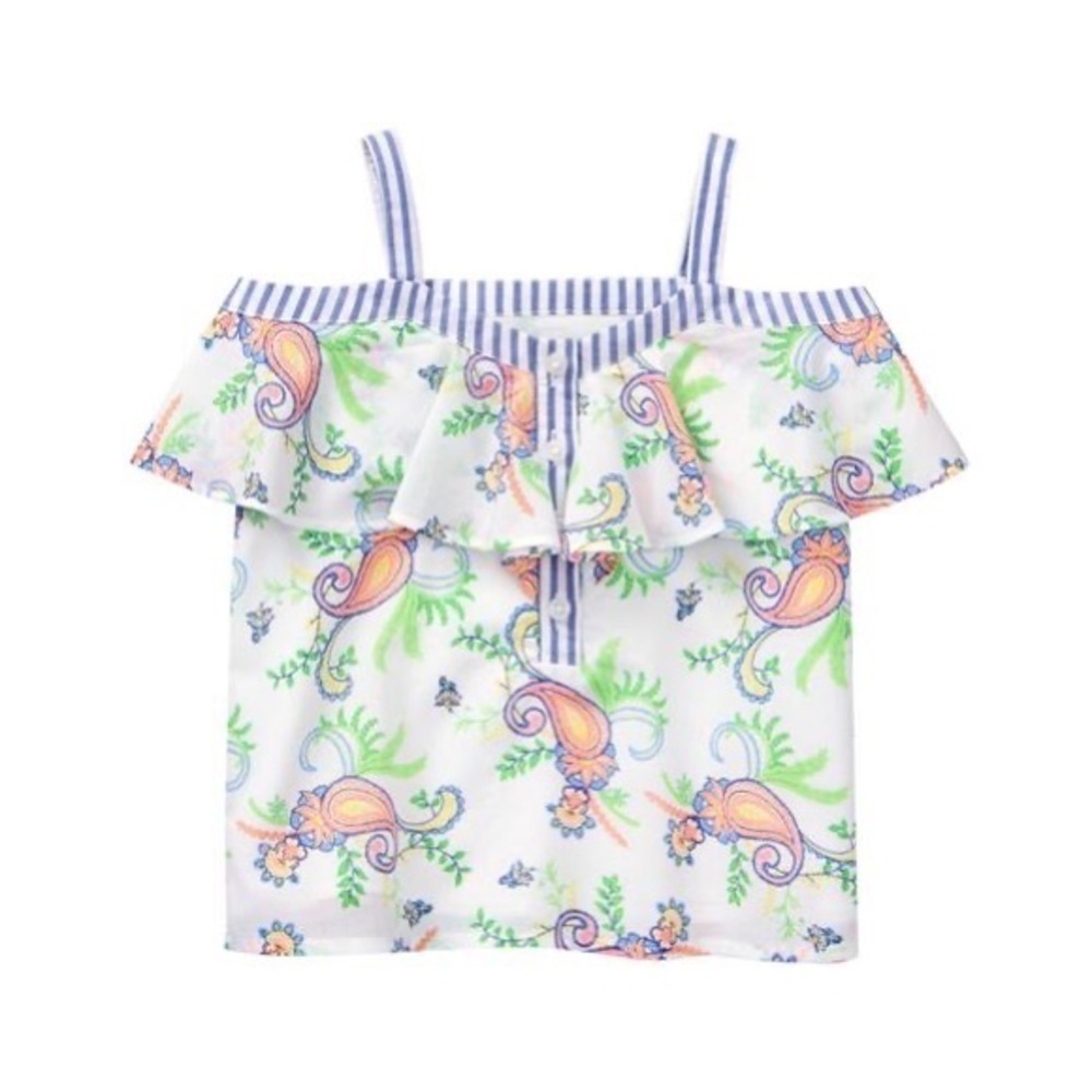 2/40 NWT Janie and Jack Paisley Off-The-Shoulder Top 18-24 Months
